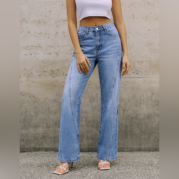 Vintage-Style Denim Straight Leg Pants - Picture 5 of 5